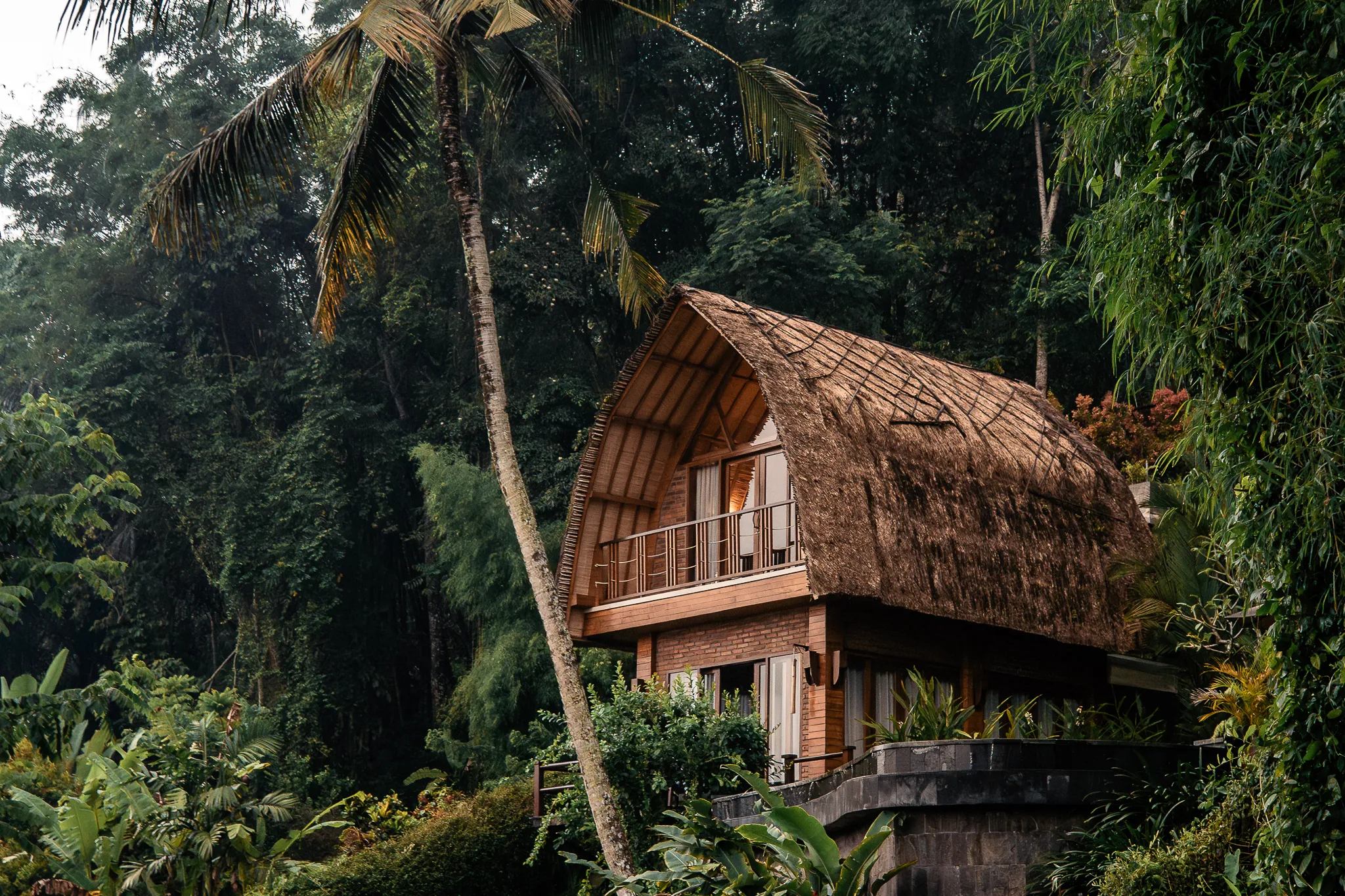Thatched villa in the jungle, Ubud, Bali